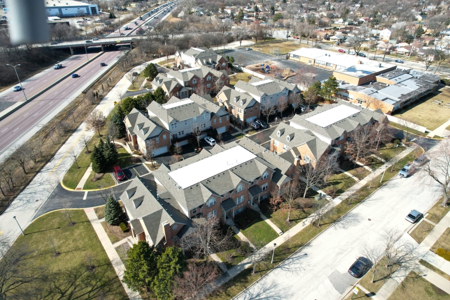 Multi Family Shingle Roof Installation and Residential Flat TPO Roof in Skokie, Roof in Chicago