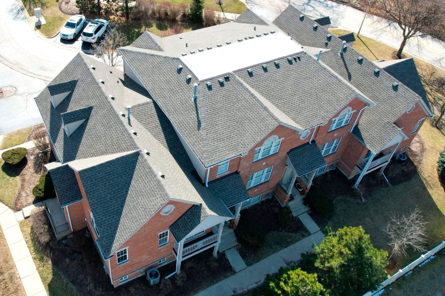 Multi Family Shingle Roof Installationand Residential Flat TPO Roof in Skokie, Roof in Chicago