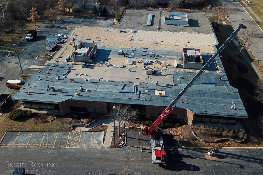 Schaumburg Commercial Flat Roof Recovery, Roof in Chicago
